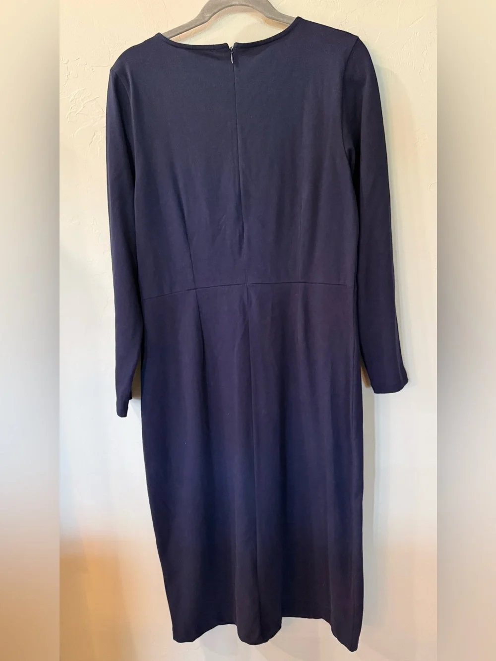 NWT J. Crew Classic Cotton Navy Long Sleeve Women's Dress Size 12